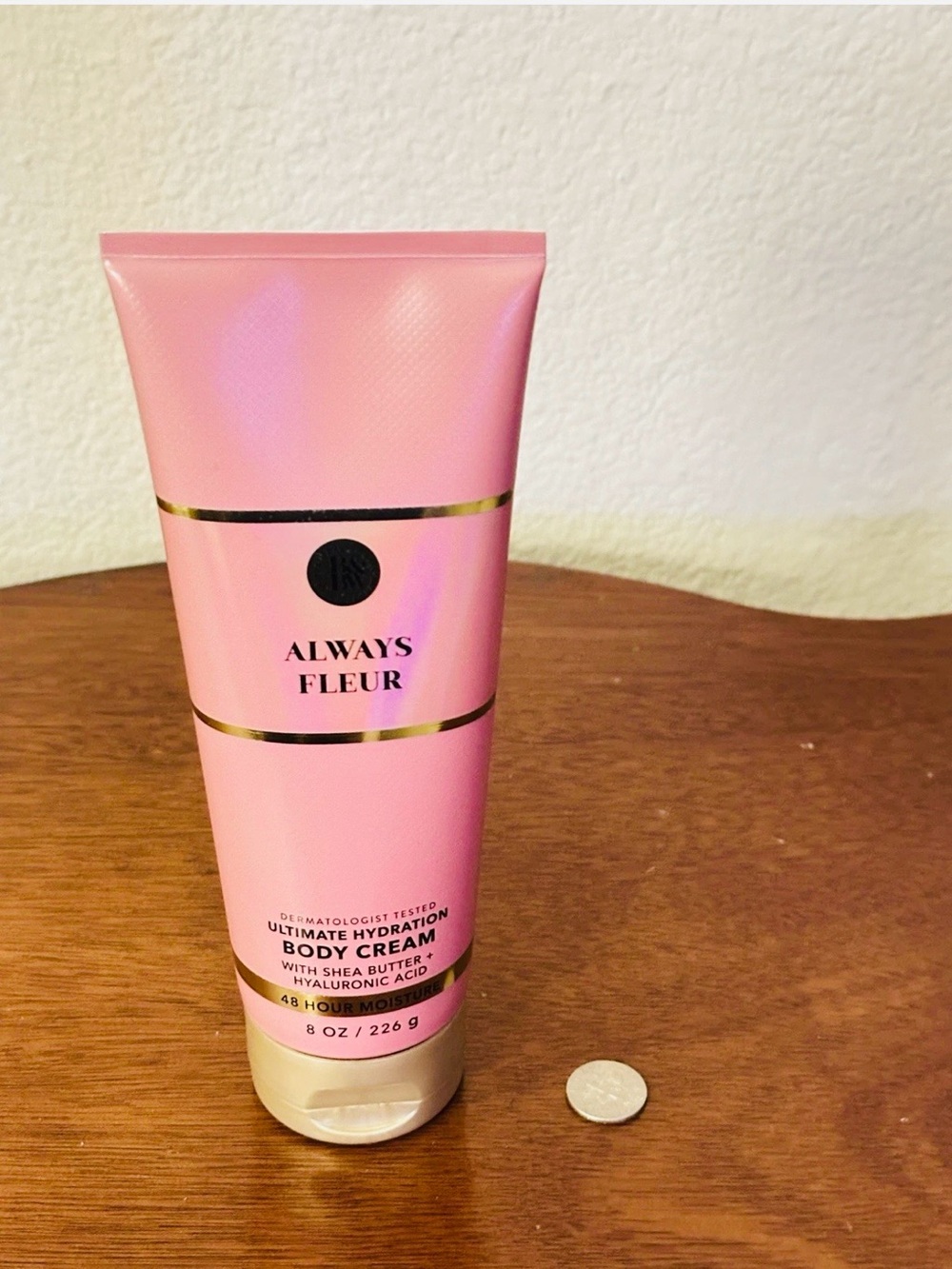 Bath & Body Works Always Fleur Pink Body Cream with Gold Accents